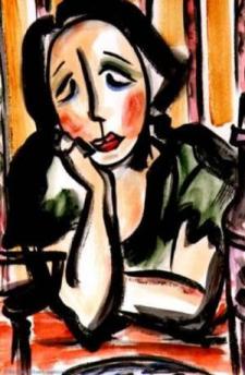 sad or abused woman
